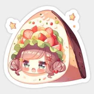 Chibi Anime Taco Girl Adorable Sticker